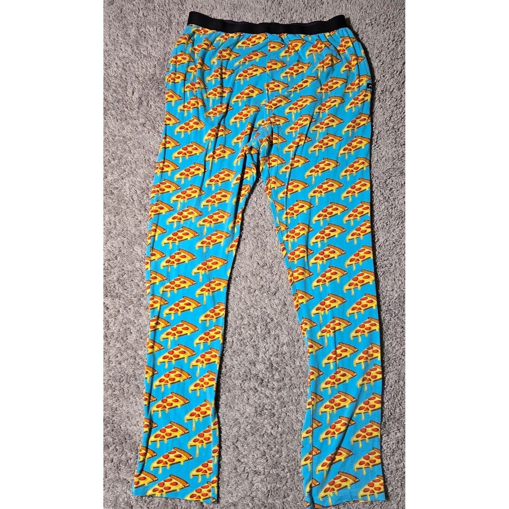 MeUndies Lounge Pants Pizza Night Blue Orange Medium MicroModal Pajama Pants